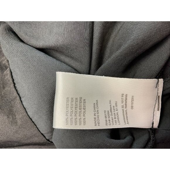 Free People Black Satin long sleeve Jumpsuit Size LG button down - Picture 15 of 16